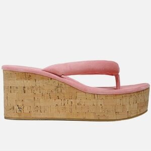 New Veronica Beard Geno Cork Suede Sandal